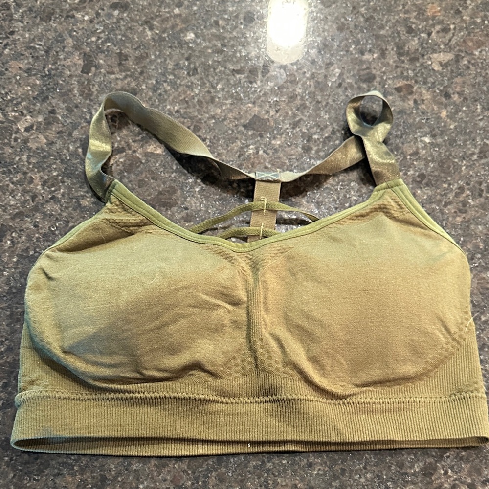 Olive Green Women's Sports Bra